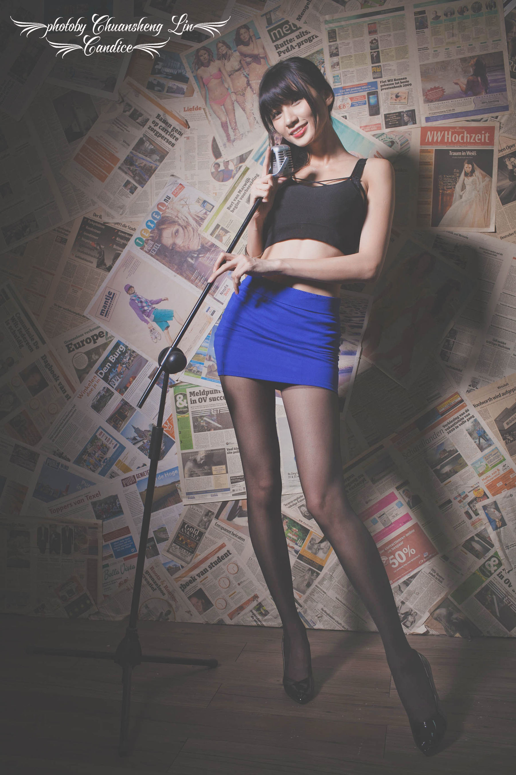 [台湾正妹] 蔡译心 - 棚拍黑丝制服美腿 写真集