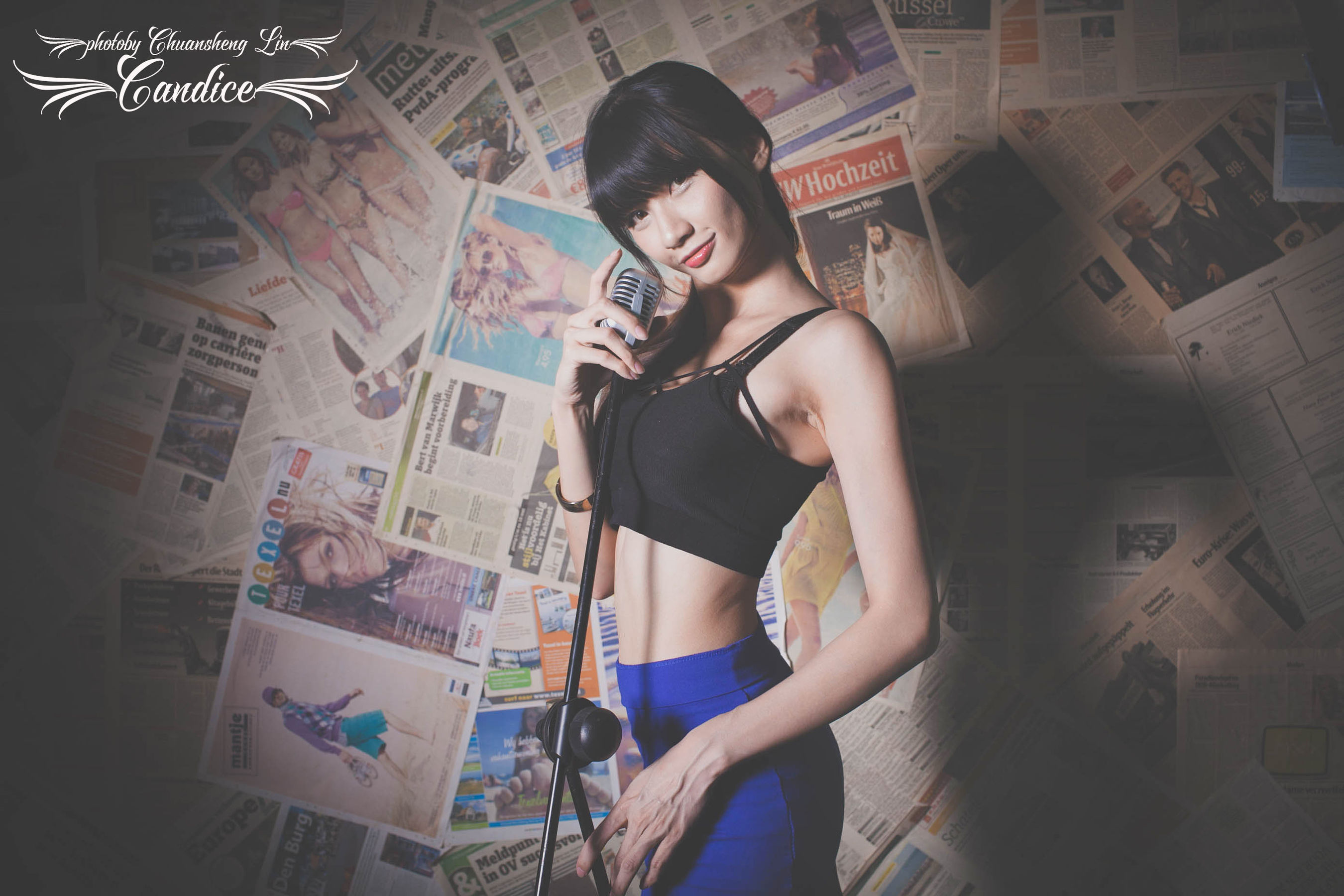 [台湾正妹] 蔡译心 - 棚拍黑丝制服美腿 写真集