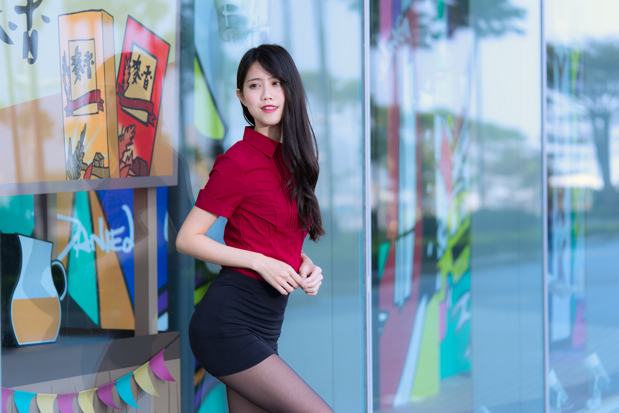 [台湾网红美女] Candy宝儿《夢時代黑丝街拍》 写真集