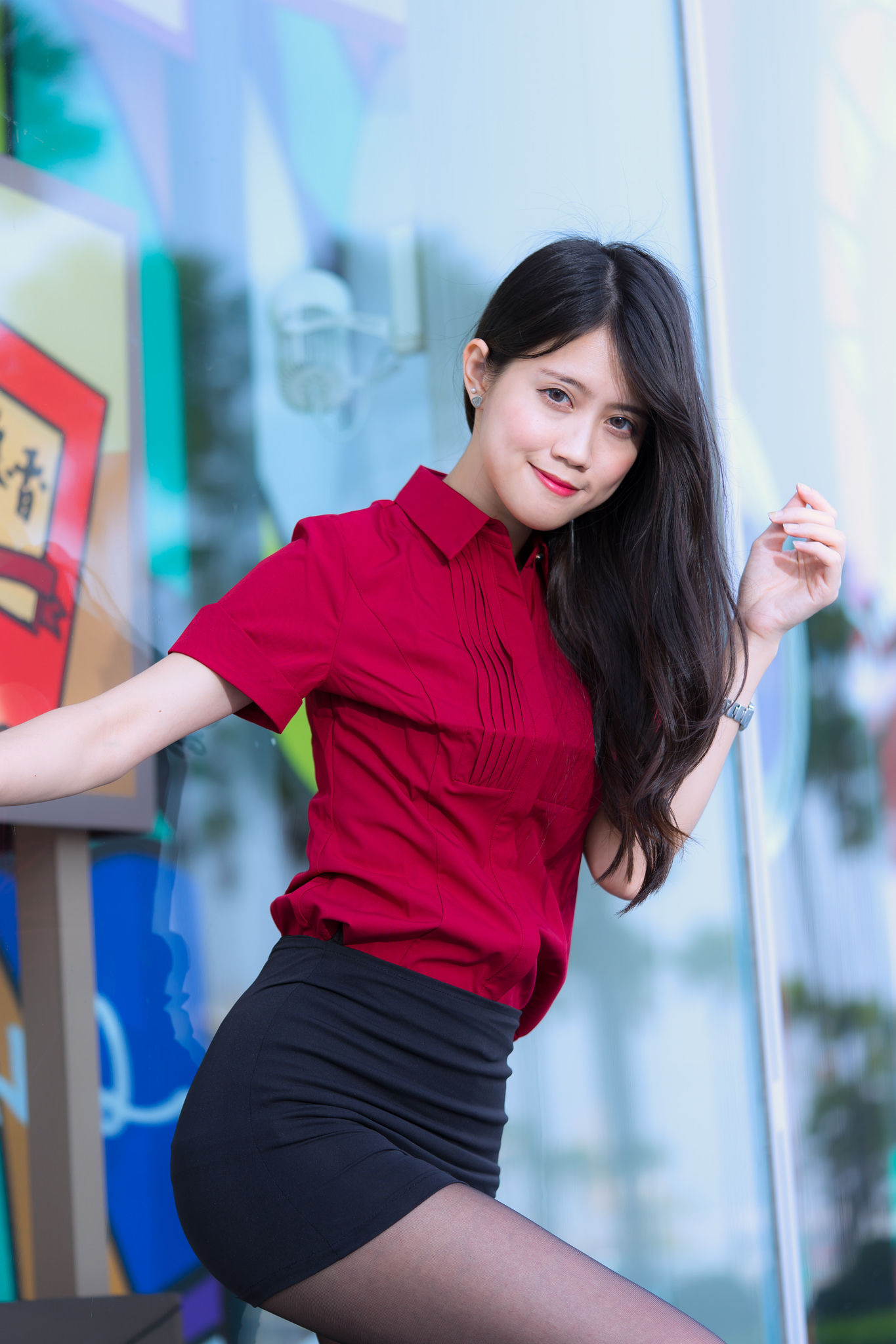 [台湾网红美女] Candy宝儿《夢時代黑丝街拍》 写真集