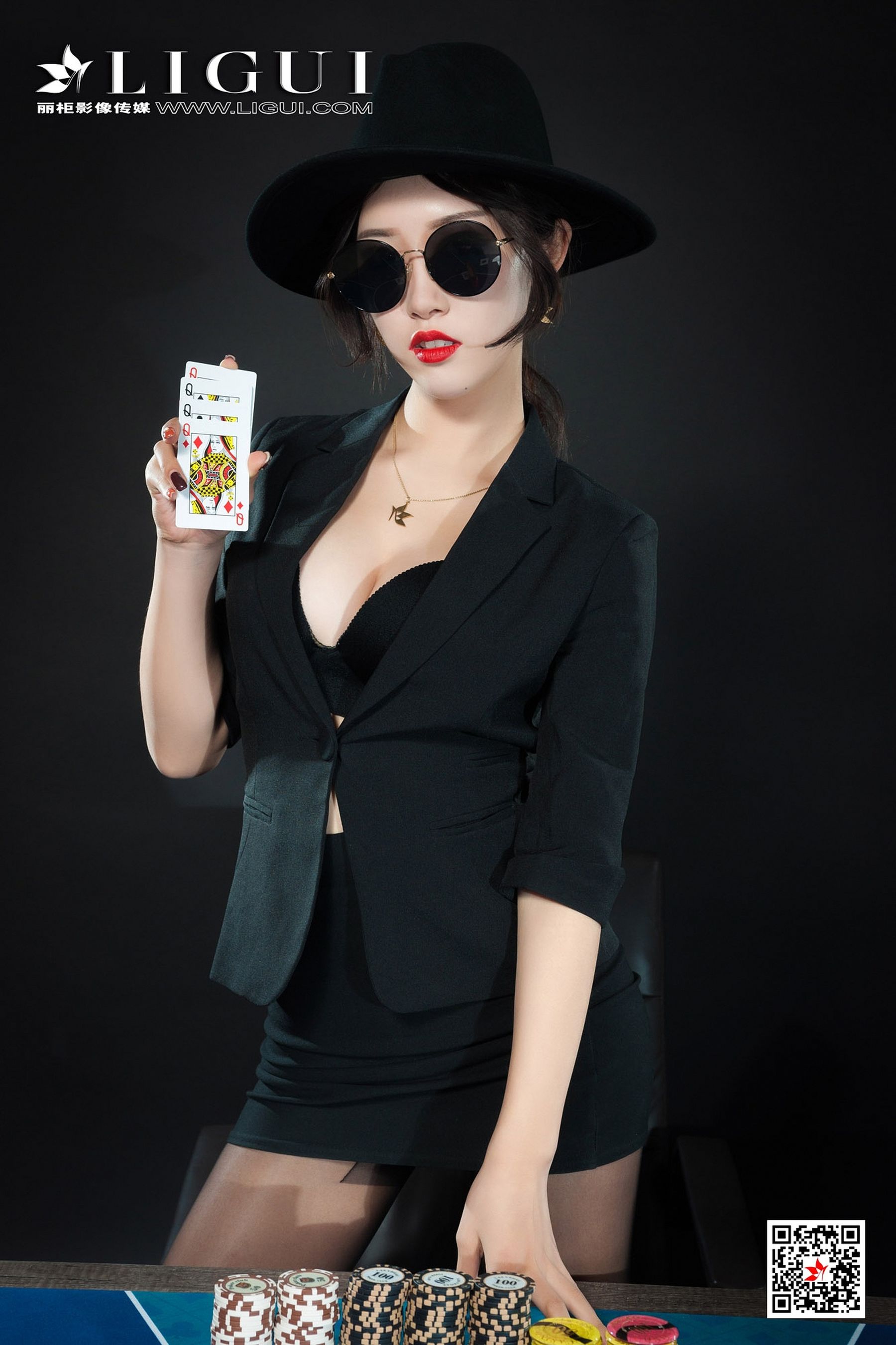 腿模筱筱《赌场黑丝女王》 [丽柜Ligui] 写真集