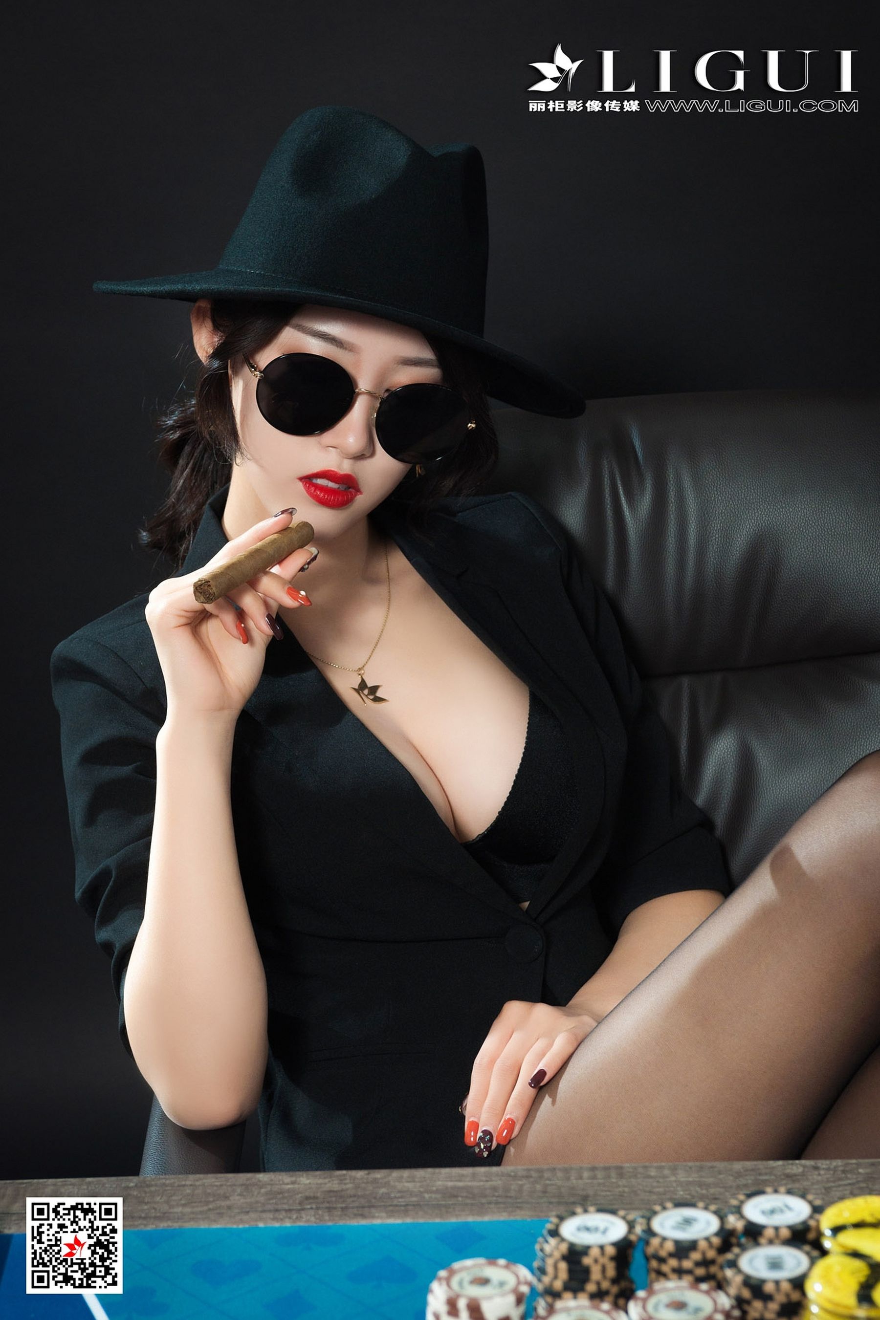腿模筱筱《赌场黑丝女王》 [丽柜Ligui] 写真集