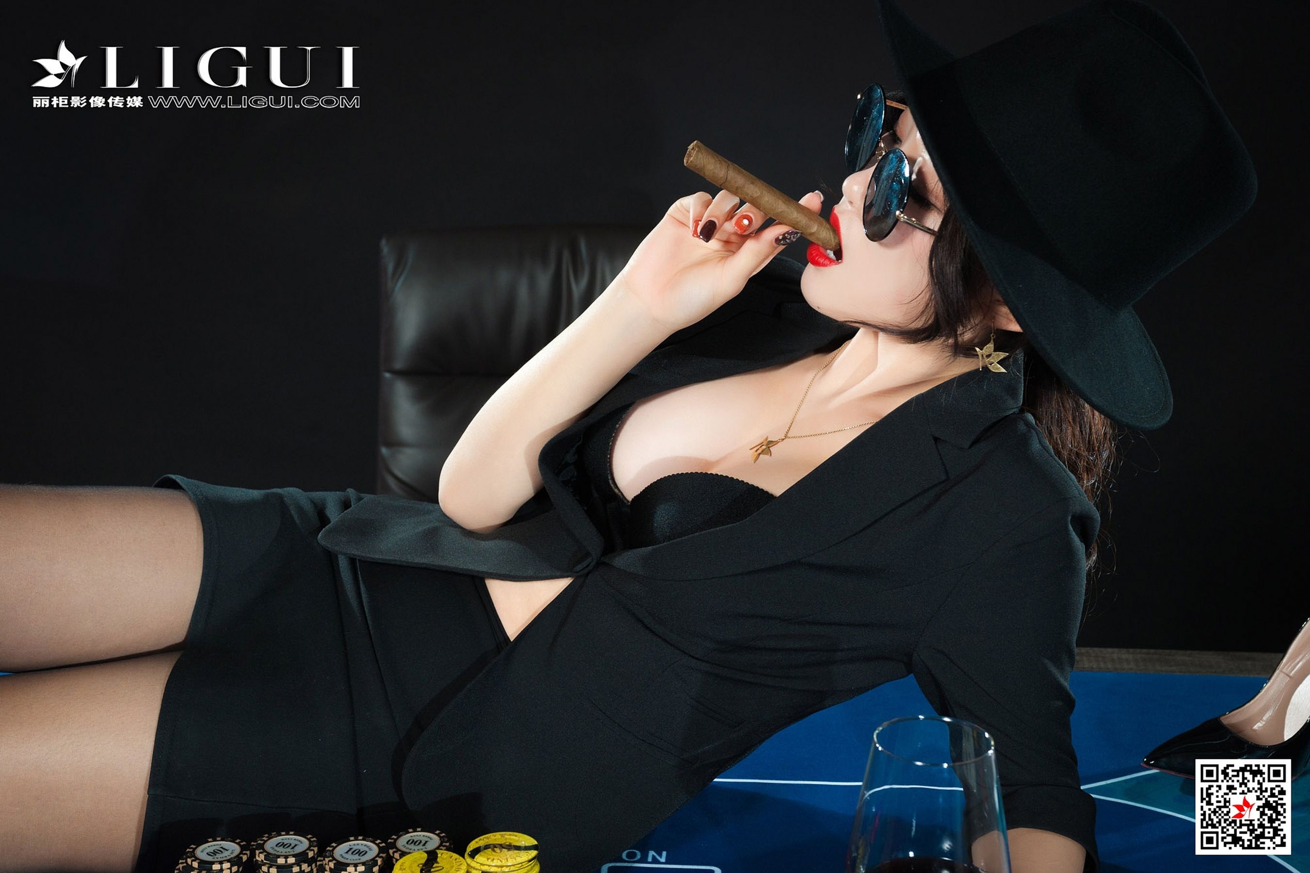 腿模筱筱《赌场黑丝女王》 [丽柜Ligui] 写真集