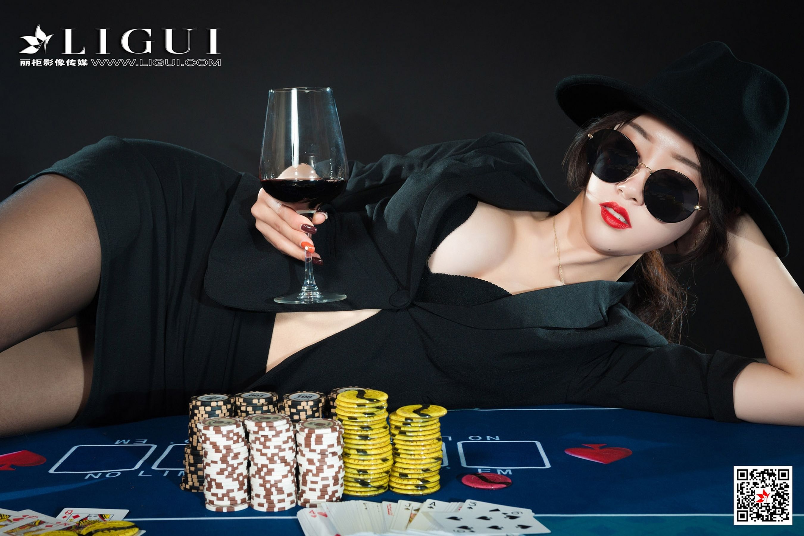 腿模筱筱《赌场黑丝女王》 [丽柜Ligui] 写真集