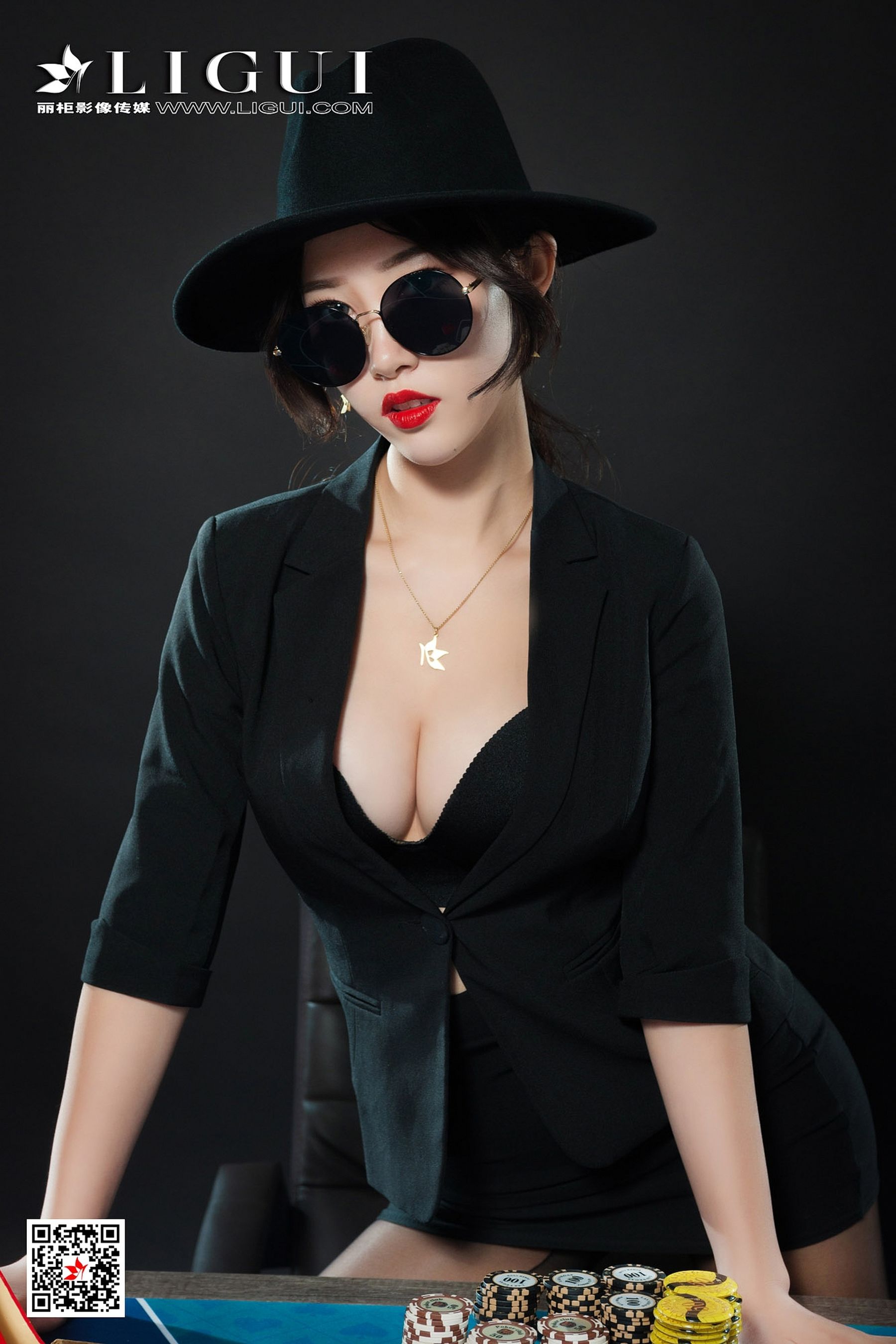腿模筱筱《赌场黑丝女王》 [丽柜Ligui] 写真集