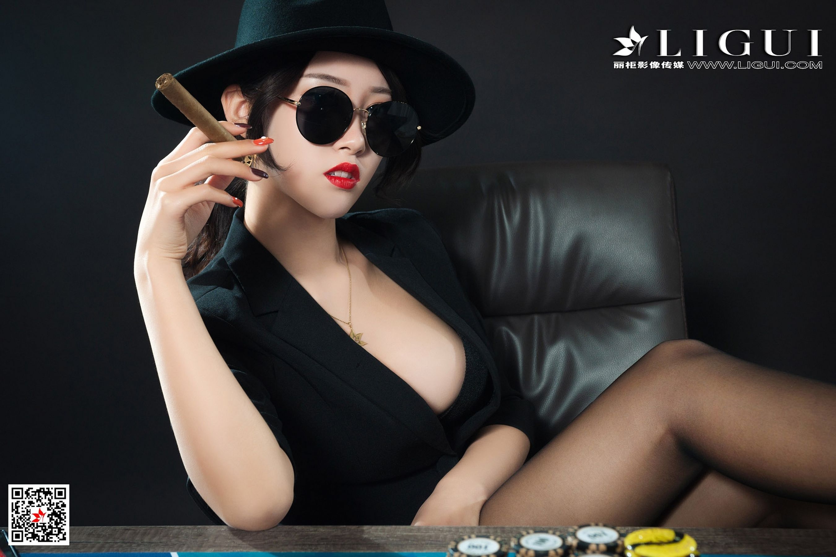 腿模筱筱《赌场黑丝女王》 [丽柜Ligui] 写真集