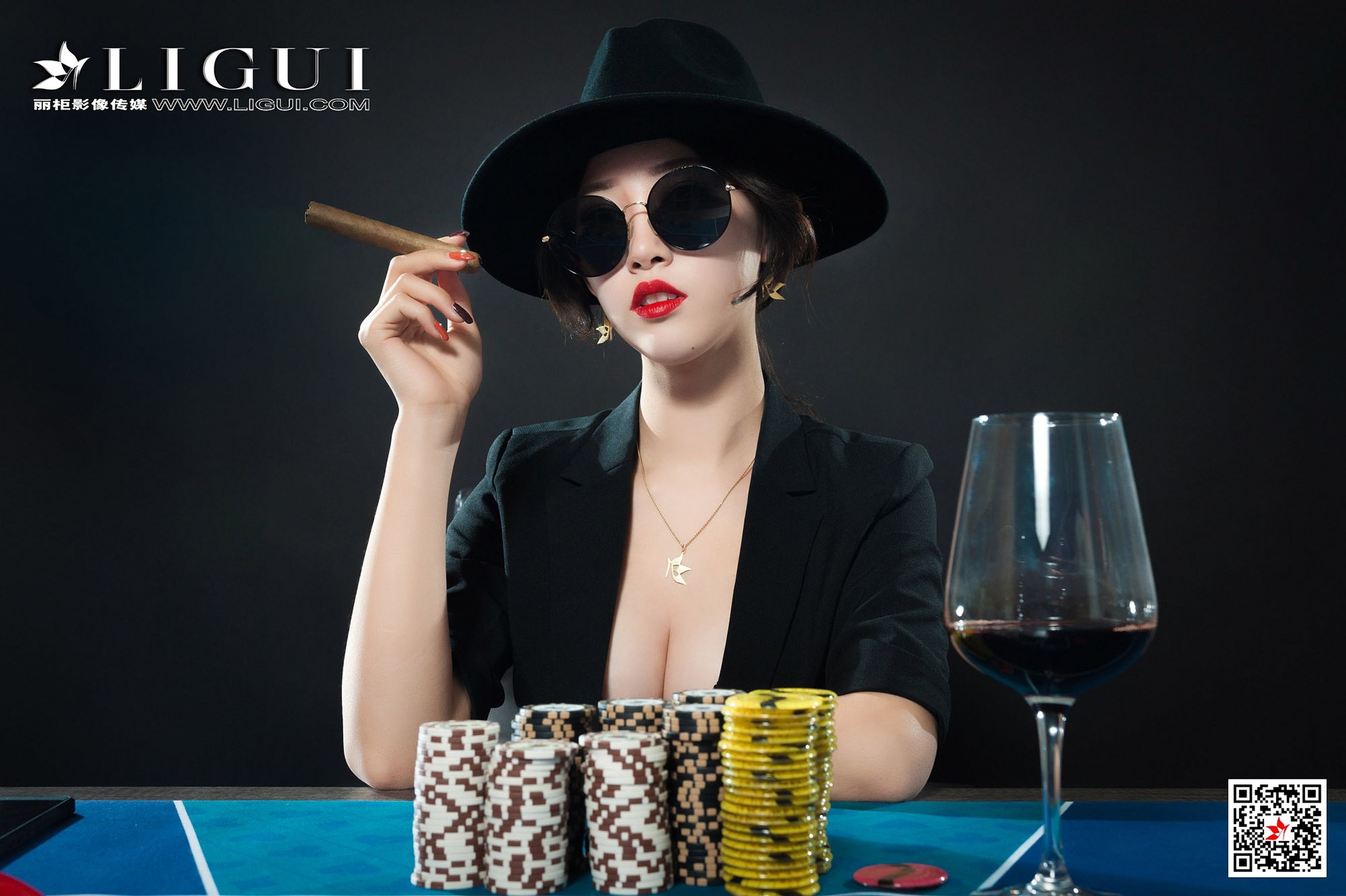 腿模筱筱《赌场黑丝女王》 [丽柜Ligui] 写真集