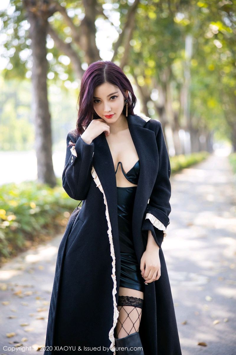 [XIAOYU语画界] 性感女神杨晨晨sugar黑丝网袜飒爽皮衣户外写真 VOL.338