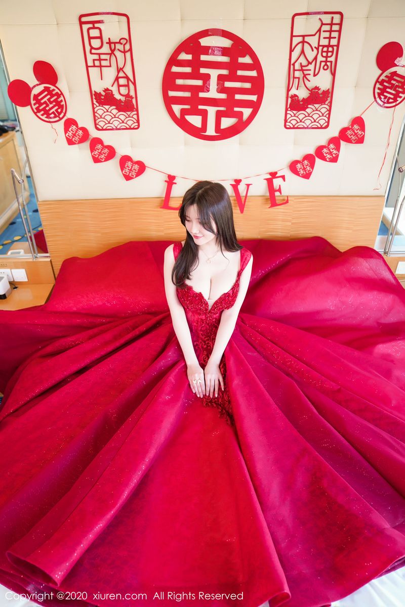 [XIUREN秀人网] 性感女神糯美子Mini红色喜庆《新娘主题》写真 No.2058
