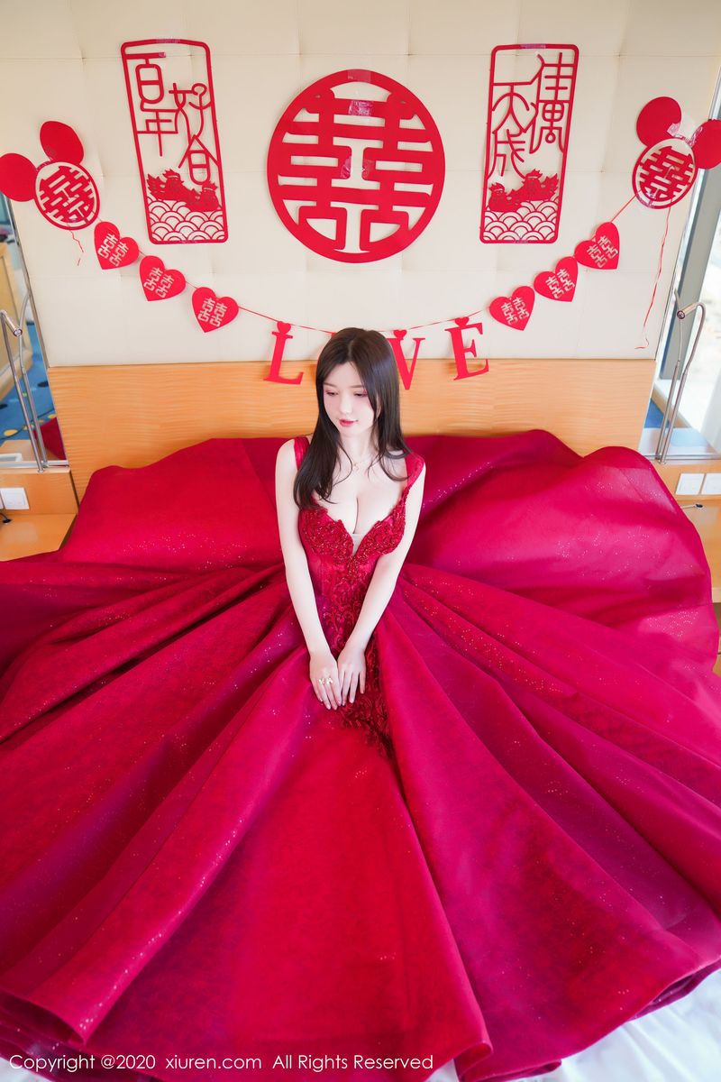 [XIUREN秀人网] 性感女神糯美子Mini红色喜庆《新娘主题》写真 No.2058