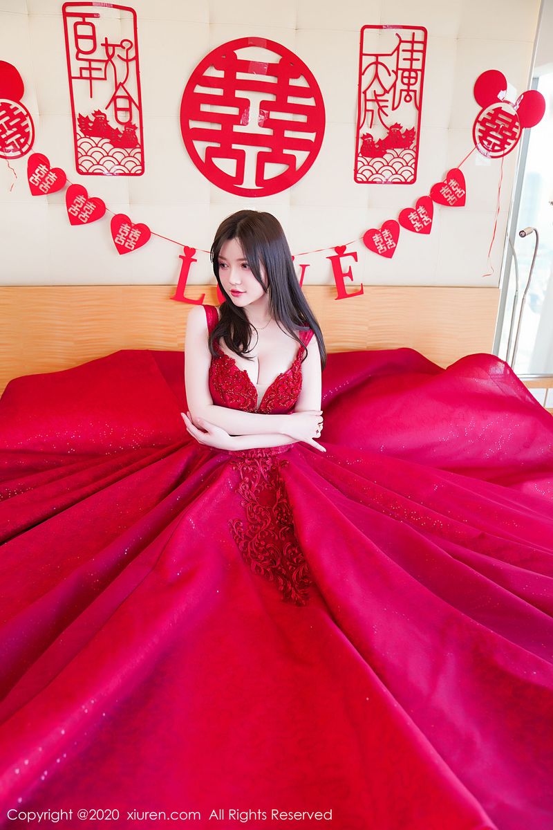 [XIUREN秀人网] 性感女神糯美子Mini红色喜庆《新娘主题》写真 No.2058