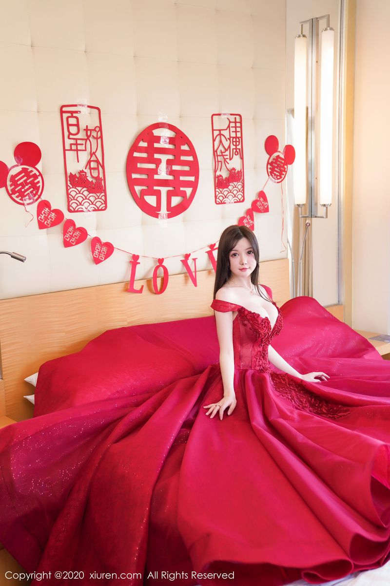 [XIUREN秀人网] 性感女神糯美子Mini红色喜庆《新娘主题》写真 No.2058