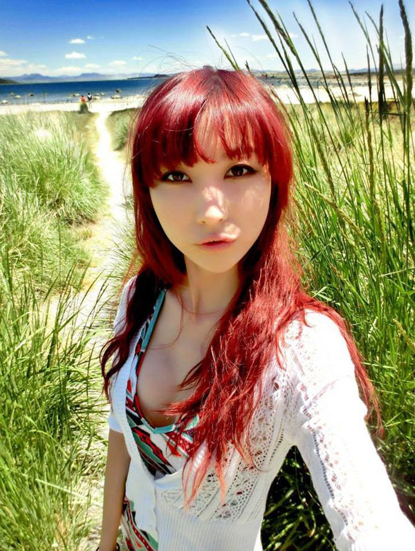 美女模特李凡莫诺湖迷人写真