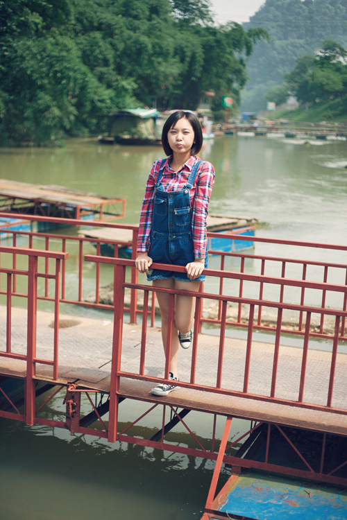 清纯校花夏日午后的唯美笑容