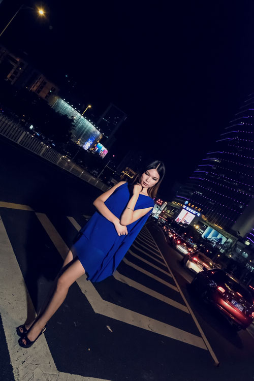 寂静夜空下的蓝色妖姬