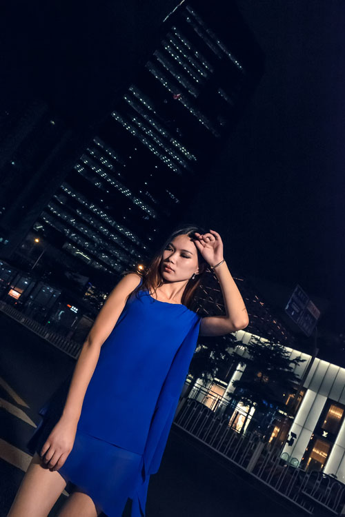 寂静夜空下的蓝色妖姬