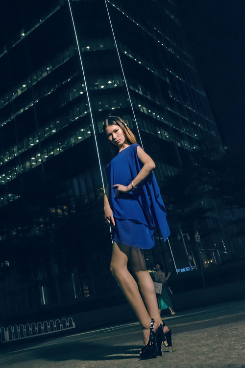 寂静夜空下的蓝色妖姬