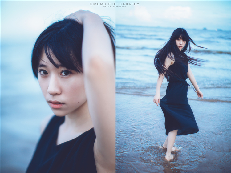 清纯可爱少女听海哭的声音