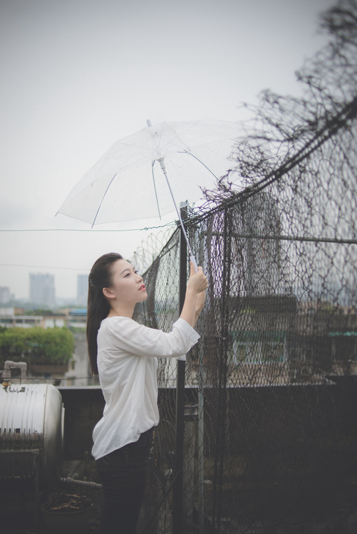 孤寂少女只为等一个晴天