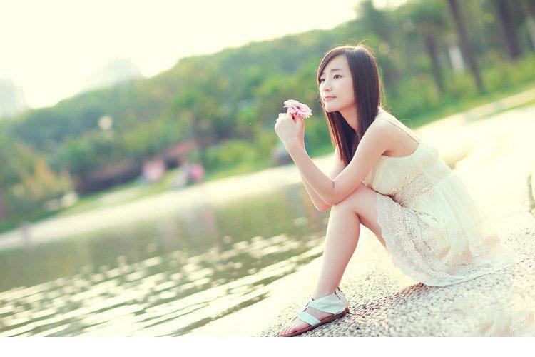 唯美户外摄影之夕阳西下妹子在天涯