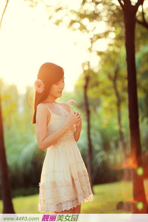 唯美户外摄影之夕阳西下妹子在天涯