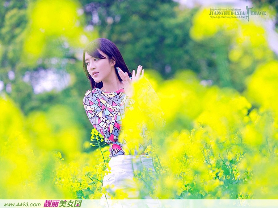 春风拂面桃花映面红