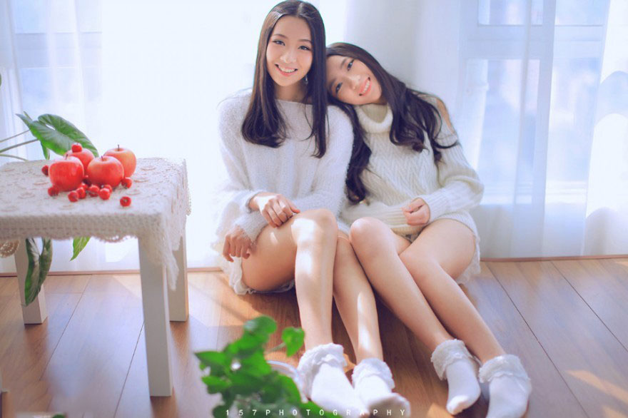 浅浅午后美丽的姐妹花