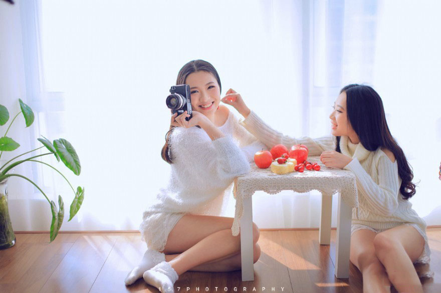 浅浅午后美丽的姐妹花