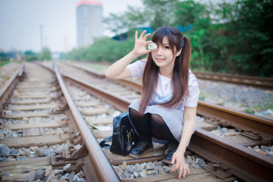 清新美女俏皮惹人爱