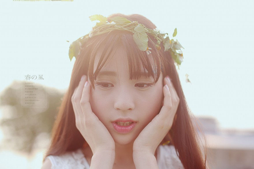 蜜桃般的甜美女生