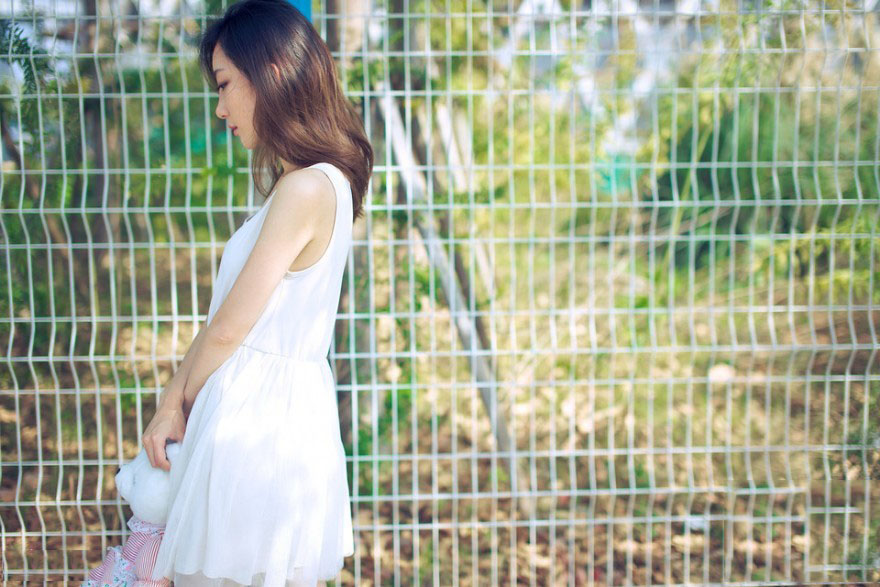 可爱少女和小熊的缘分