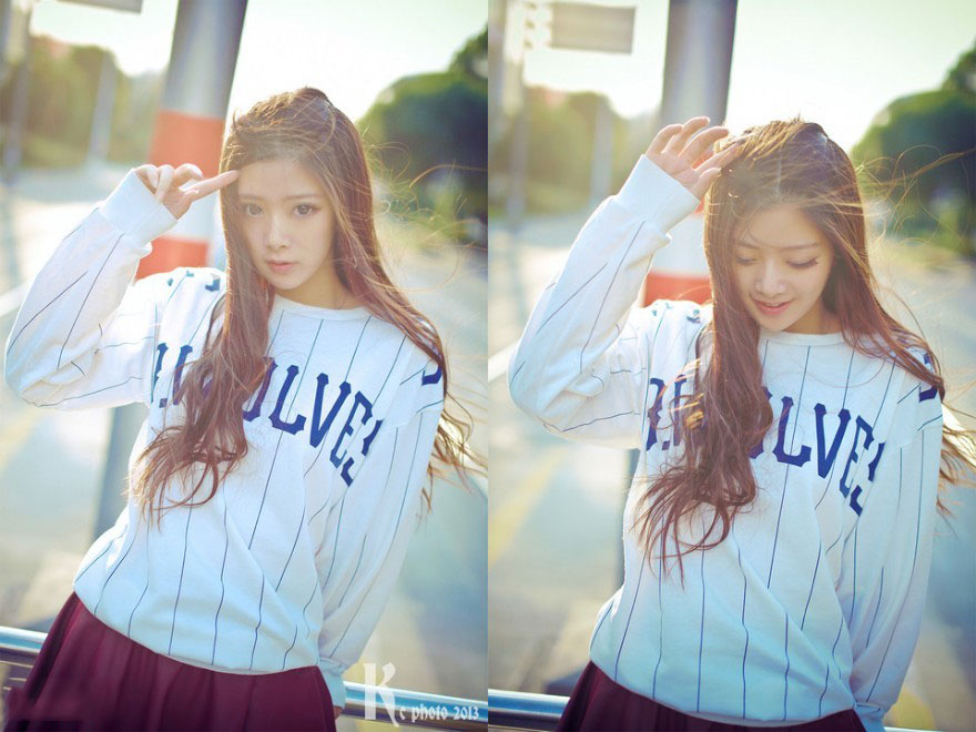 午后骄阳下的长发少女