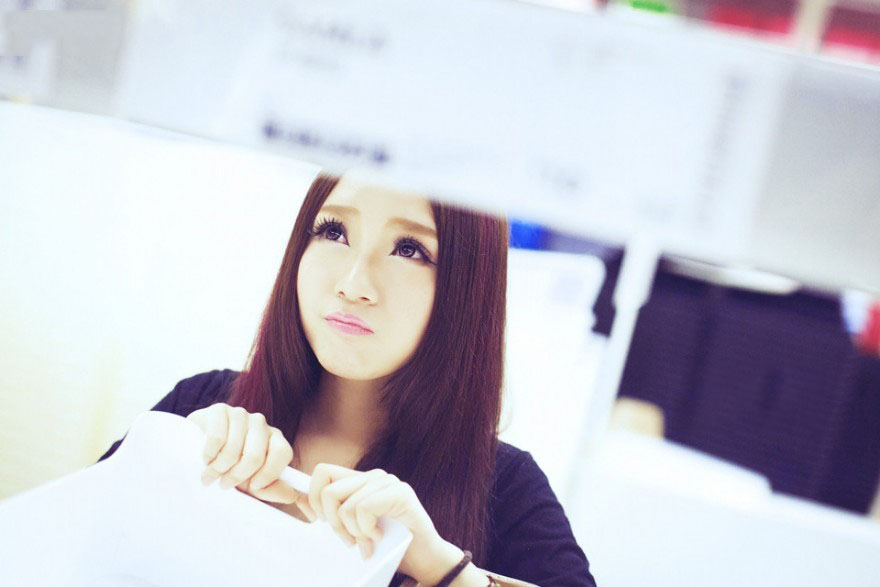 超市偶遇的甜美美女