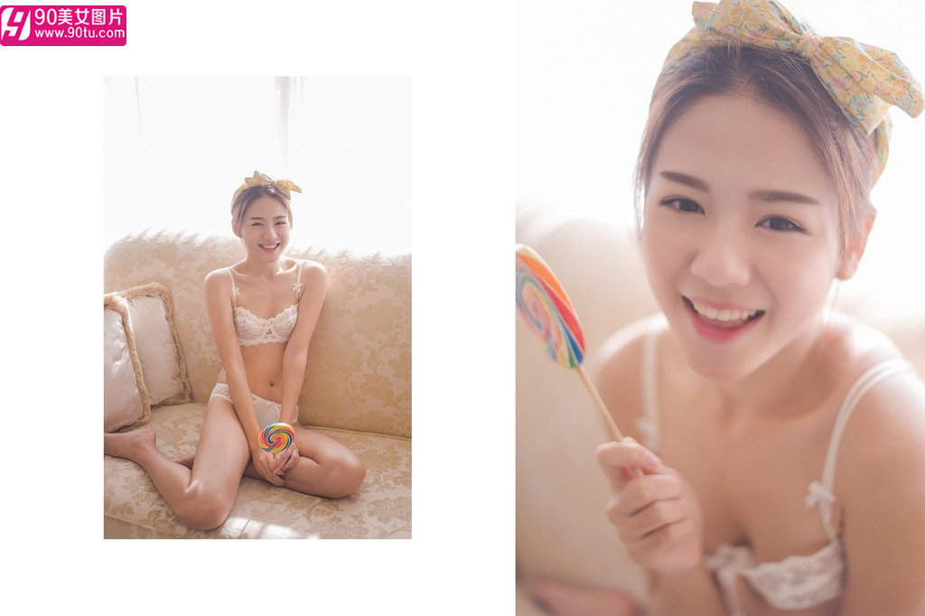 清纯棒棒糖美少女薄纱透明内衣写真
