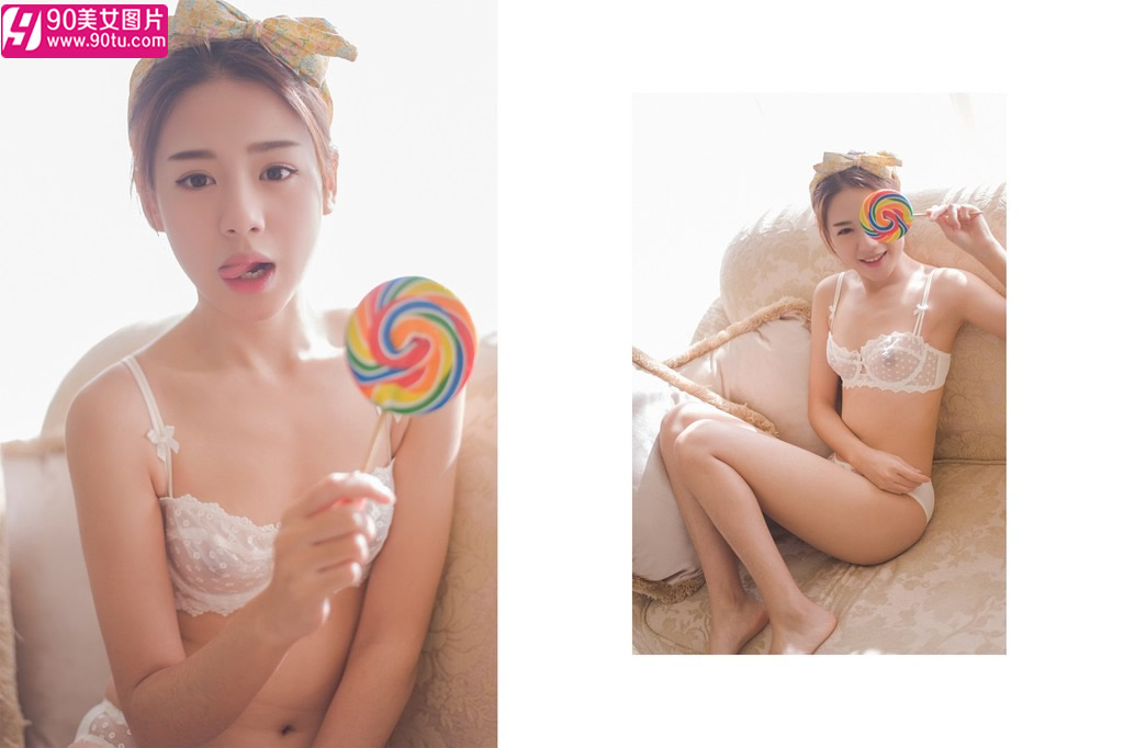 清纯棒棒糖美少女薄纱透明内衣写真