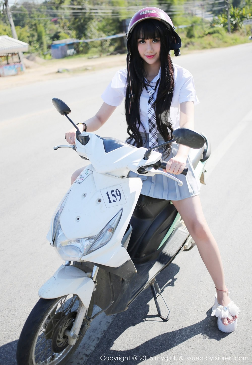 绝色机车妹子杨晓青郊游高清妩媚写真