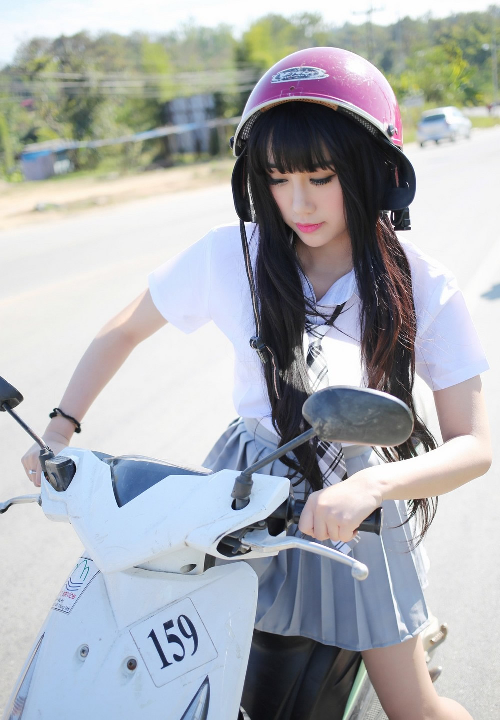 绝色机车妹子杨晓青郊游高清妩媚写真