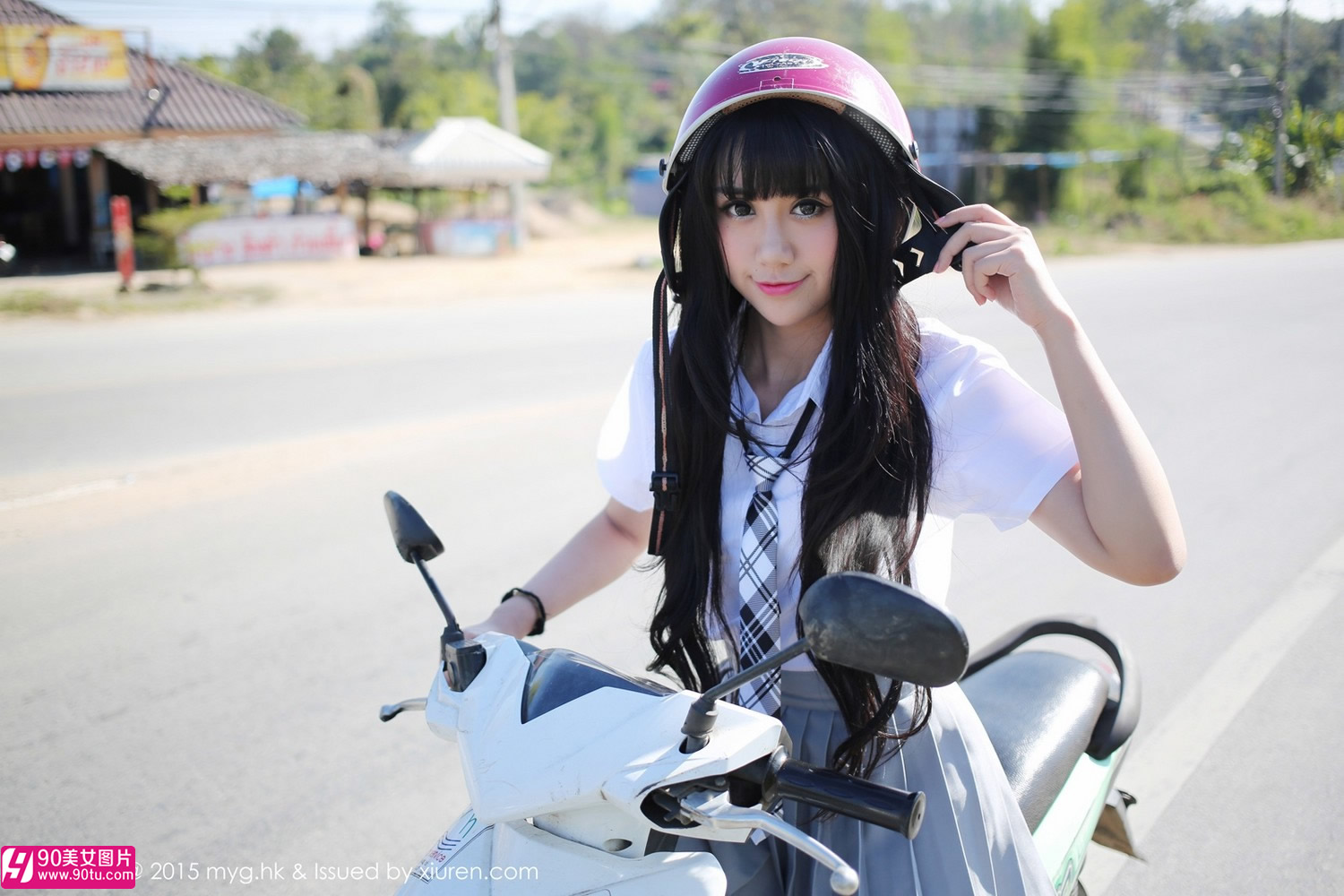 绝色机车妹子杨晓青郊游高清妩媚写真
