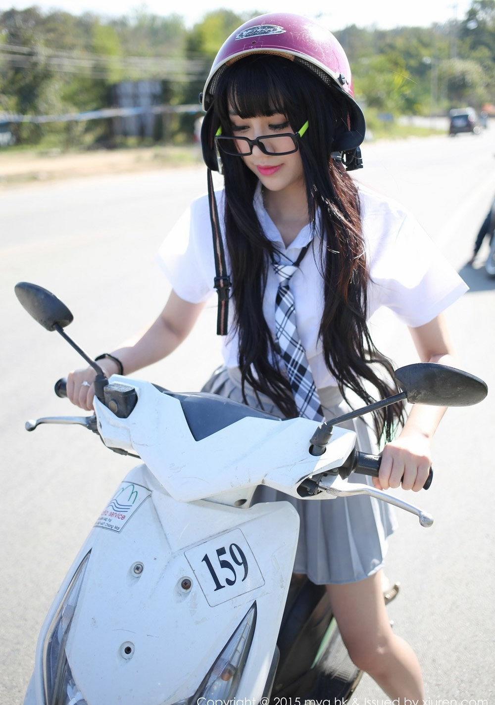 绝色机车妹子杨晓青郊游高清妩媚写真