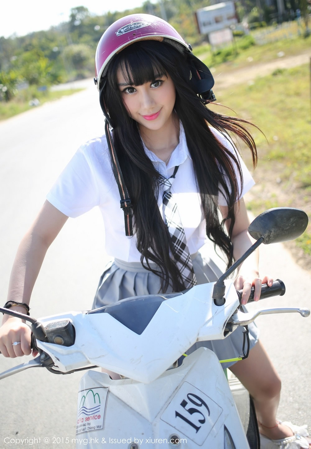 绝色机车妹子杨晓青郊游高清妩媚写真