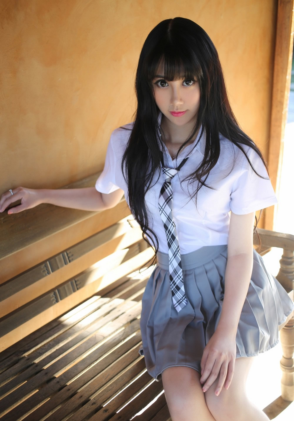 绝色机车妹子杨晓青郊游高清妩媚写真