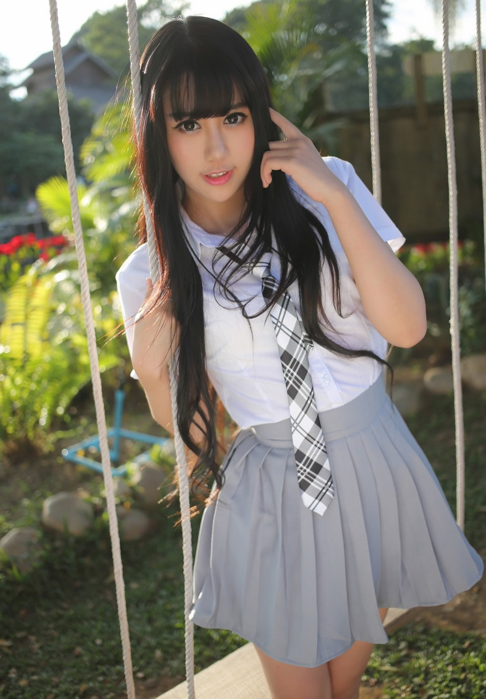 绝色机车妹子杨晓青郊游高清妩媚写真