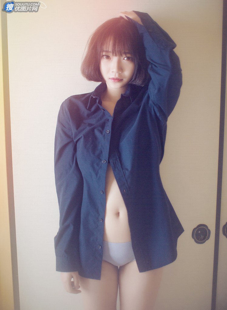 短发内衣美眉朦胧清纯唯美私房写真