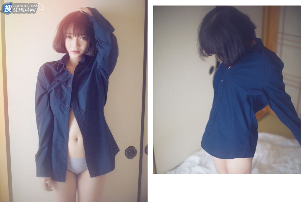 短发内衣美眉朦胧清纯唯美私房写真