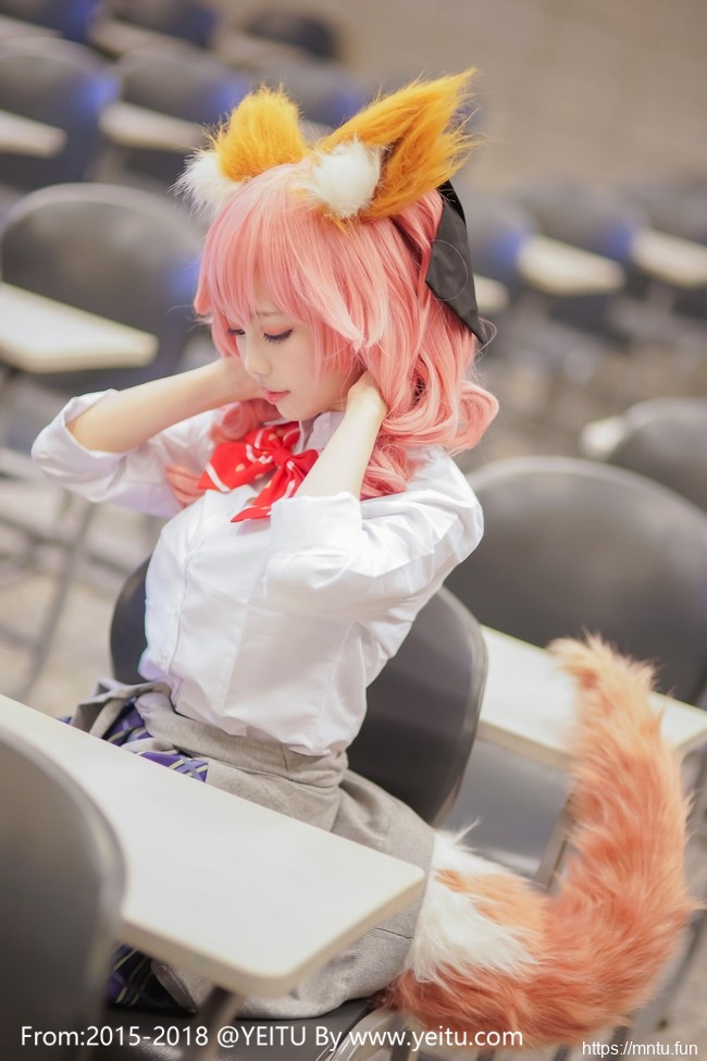 双马尾ElyEE子COS装扮Fate-ExtraJK制服玉藻前