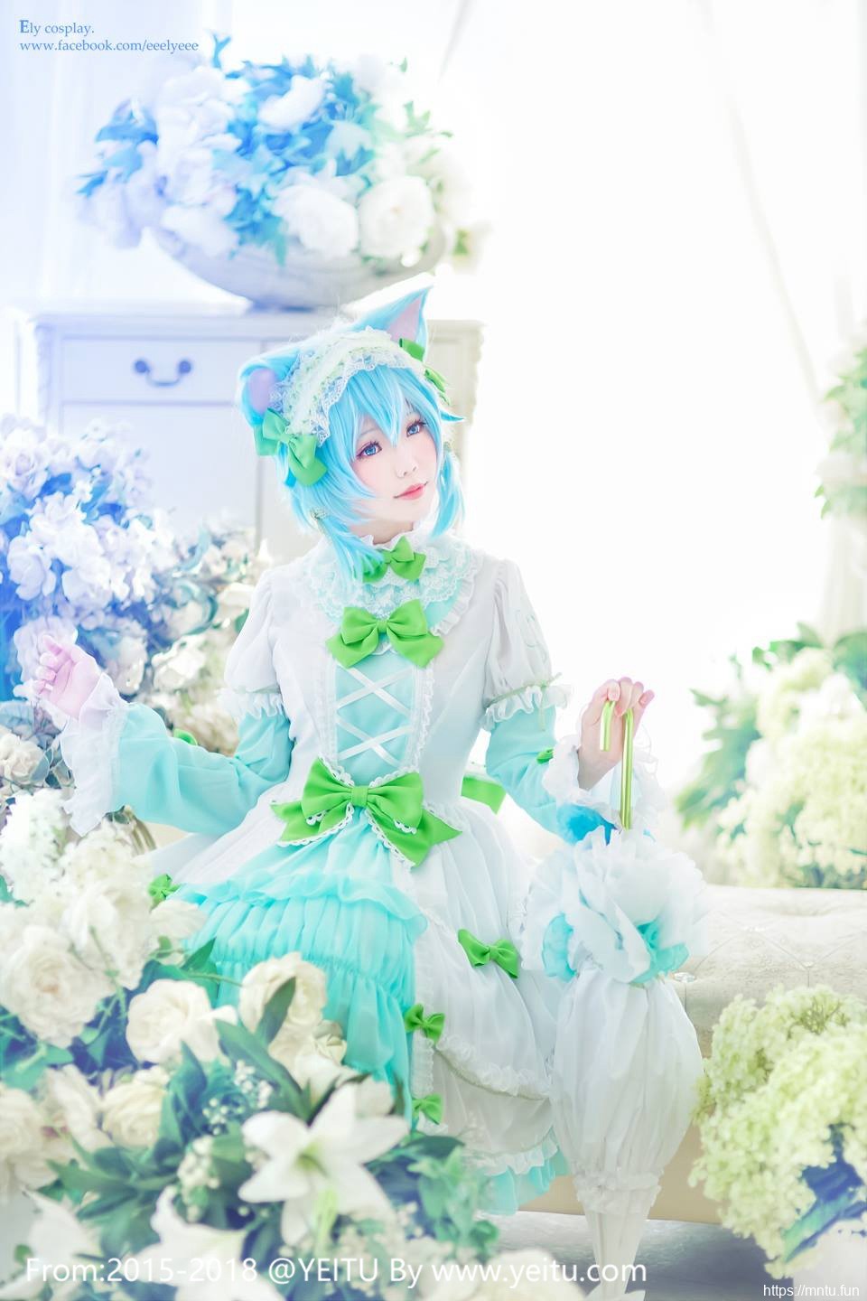 台湾萌妹ElyEE子COSPLAY刀剑神域朝田诗乃