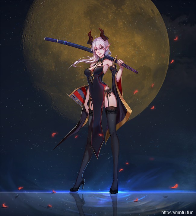 清纯萌妹子青青子w黑丝美腿COSPLAY蒂雅娘