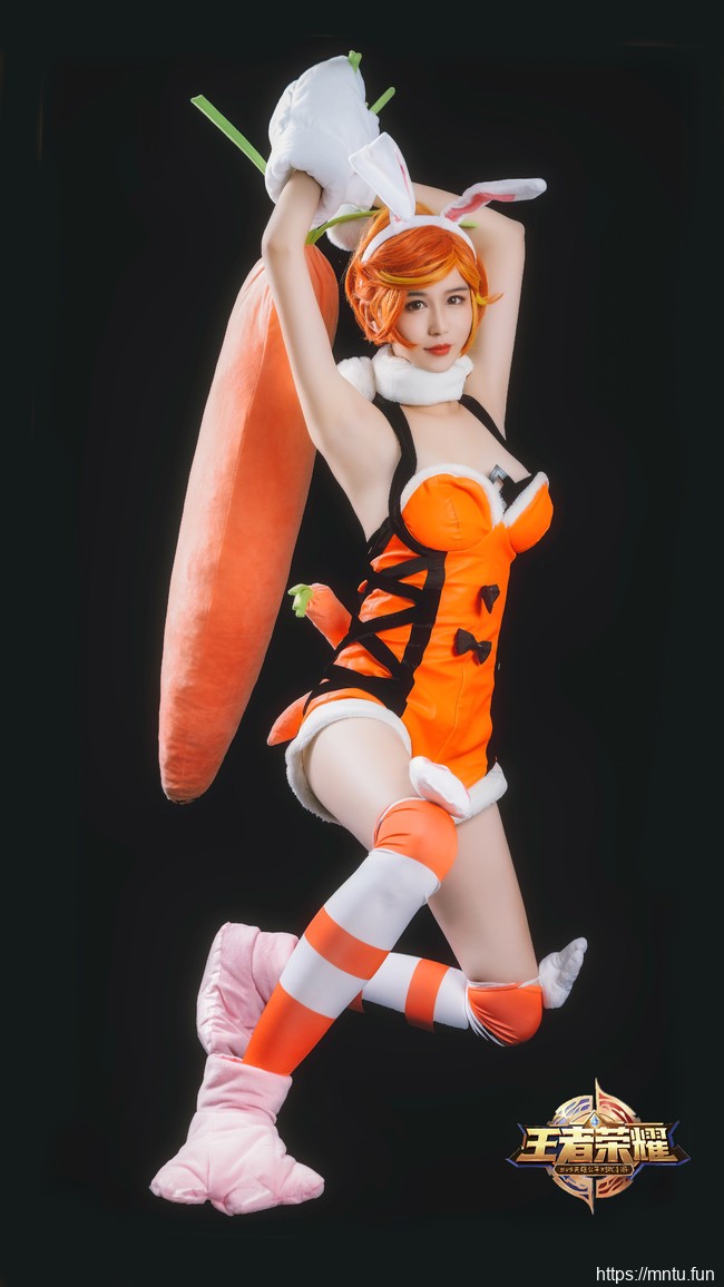 兽耳女郎邶风与式COSPLAY王者荣耀兔女郎花木兰