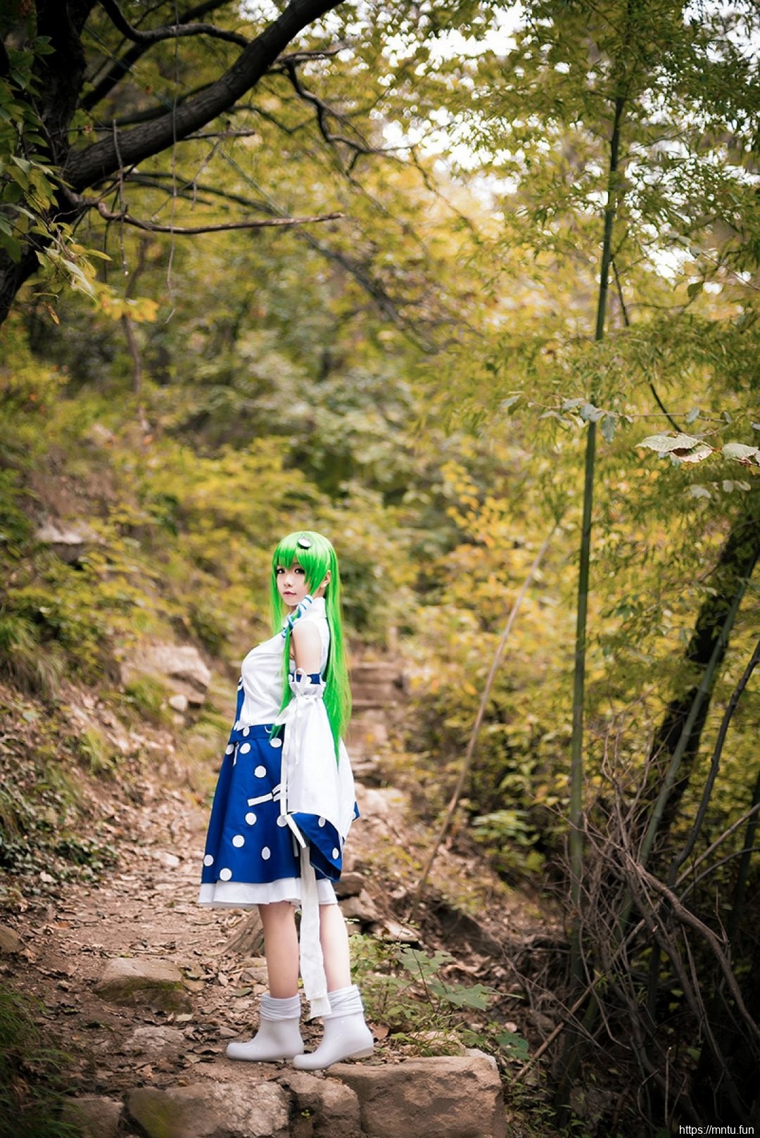 和服美女cosplay东方Project动漫角色东风谷早苗