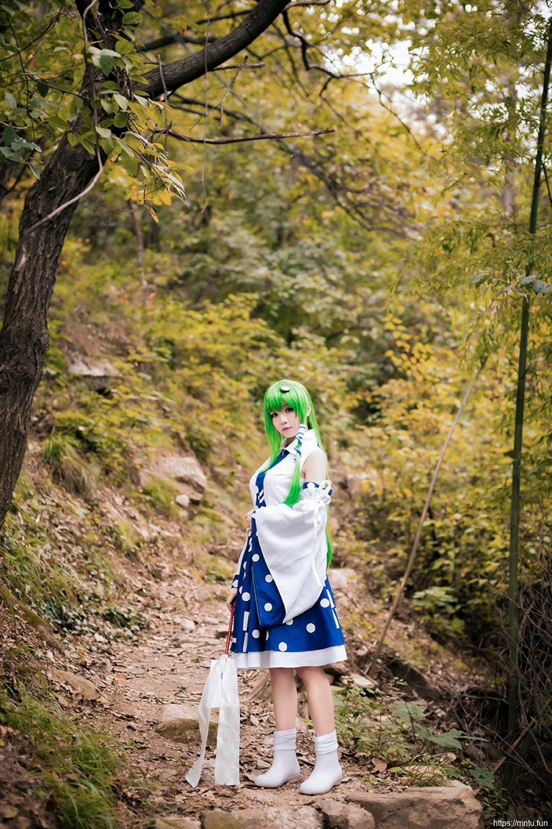 和服美女cosplay东方Project动漫角色东风谷早苗